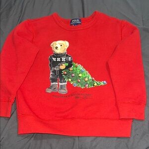 Ralph Lauren Kids Red Holiday Bear Sweatshirt